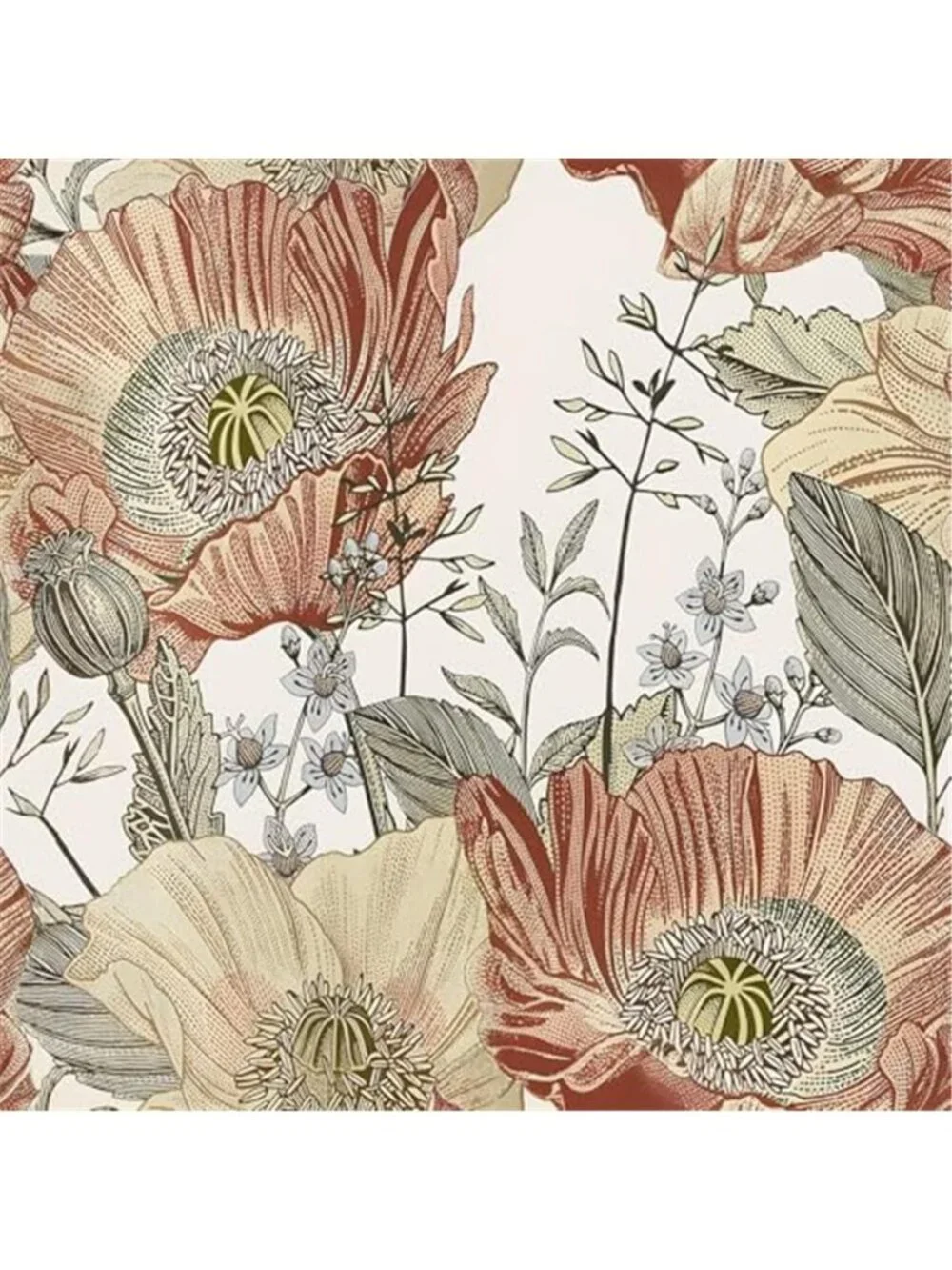 Floral Peel And Stick Wallpaper Vintage Self Adhesive Removable Vinyl Wall Decor